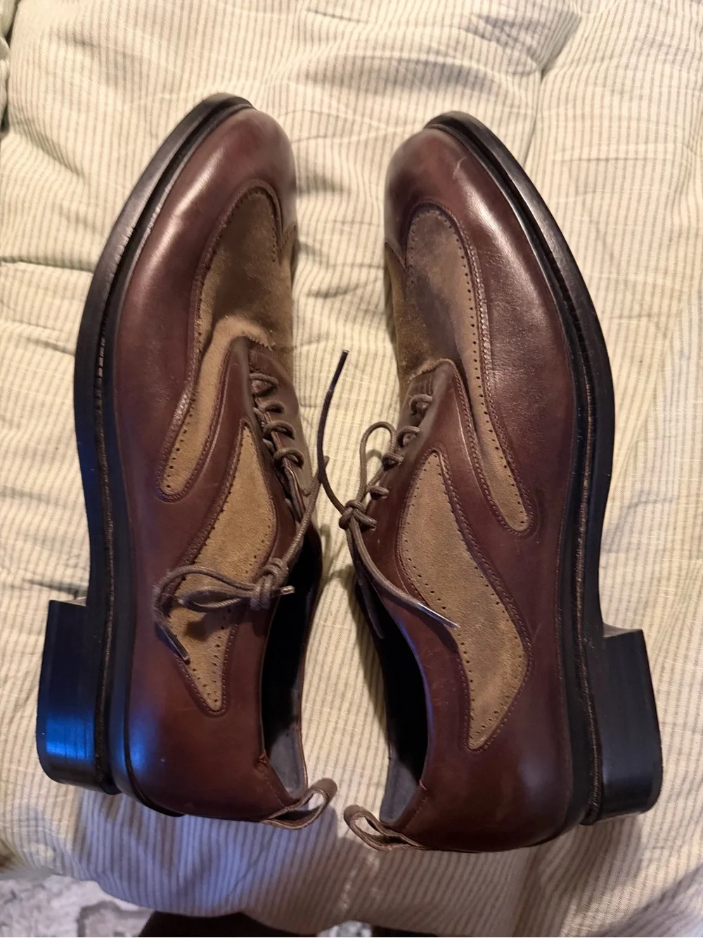 Cole Haan Brown Leather and Suede Wingtip Derbys